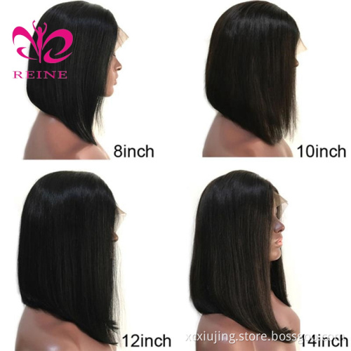 Ombre Bob Lace Frontal Wig Human Hair Brazilian Virgin Remy Hair Glueless Short Silky Straight Bob Wig with Pre-plucked Hairline